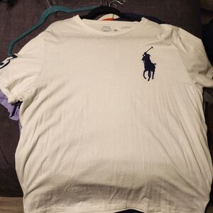 Polo by Ralph Lauren White and Blue Short Sleeve Tee